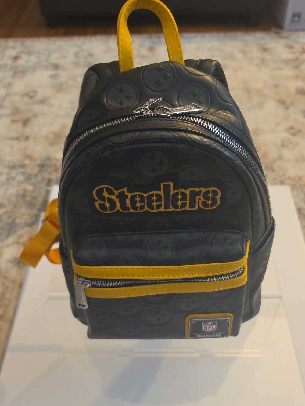 Loungefly NFL Pittsburgh Steelers Debossed Mini Backpack. Like New.